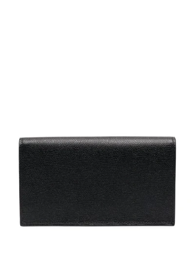 Valextra Brera Long Leather Wallet In Nn Black
