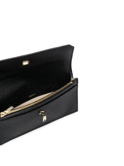 Valextra Brera Long Leather Wallet In Nn Black