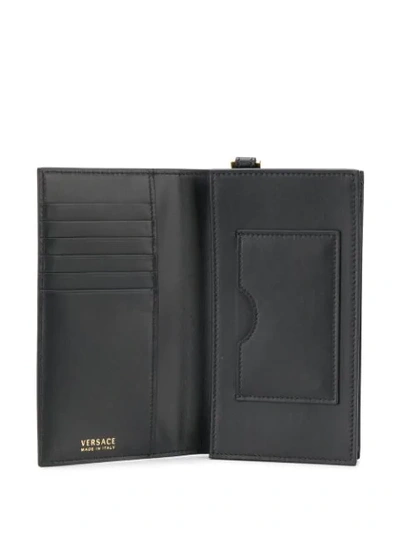 Shop Versace Logo Plaque Wallet In Black