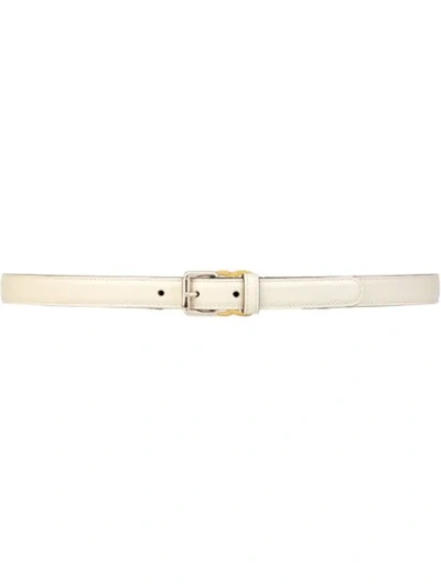 Shop Gucci Interlocking G Buckle Belt In White