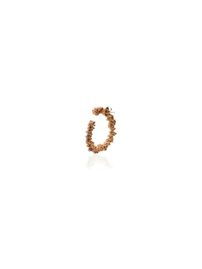 Suzanne Kalan 18k Rose Gold Rainbow Firework Sapphire Diamond Hoop Earrings In Rose Gold