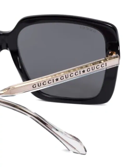 Shop Gucci Square Tinted Sunglasses In Black