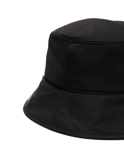 Shop Moncler Embroidered Logo Bucket Hat In Black