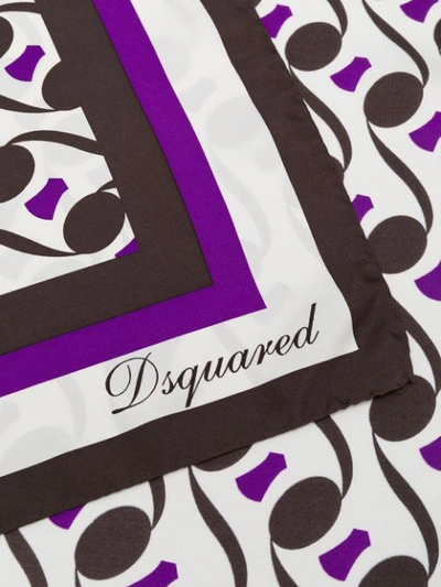 Shop Dsquared2 Patterned Foulard In White