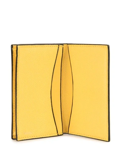 Shop Valextra Cardholder Bi-fold Wallet In Yellow