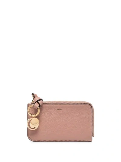 Shop Chloé Alphabet Coin Purse In Brown