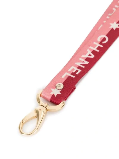 Pre-owned Chanel 2001 Logo Star Neck Strap In Pink