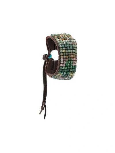 Shop Stormie Beaded Cuff Bracelet In Brown