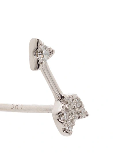 Shop Roxanne First Cupid Bow 14kt Diamond Earring In White Gold