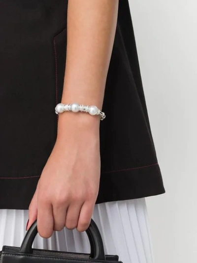 Shop Yoko London 18kt White Gold Starlight South Sea Pearl And Diamond Bracelet In 7