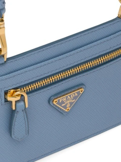 Shop Prada Shoulder Strap Card Holder In Blue