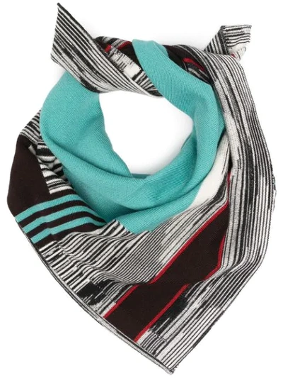 Shop Missoni Abstract Print Scarf In Blue
