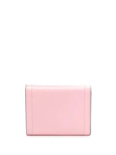 Shop Moschino Logo Plaque Cardholder In Pink