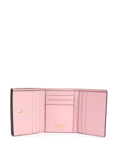 Shop Moschino Logo Plaque Cardholder In Pink