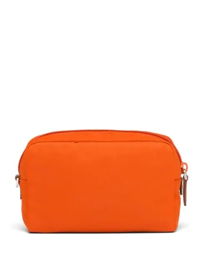 Shop Prada Fabric Cosmetic Pouch In Orange