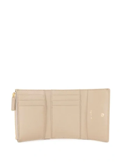 Shop Agnès B. Bi-fold Logo Wallet In Neutrals