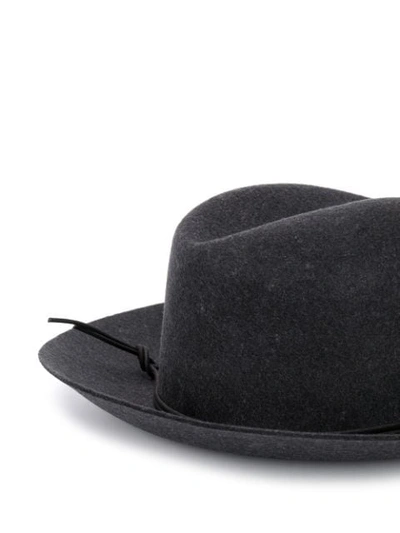Shop Isabel Marant Tied Detail Fedora Hat In Grey