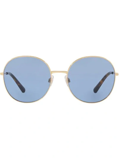 Shop Dolce & Gabbana Round Sunglasses In Gold