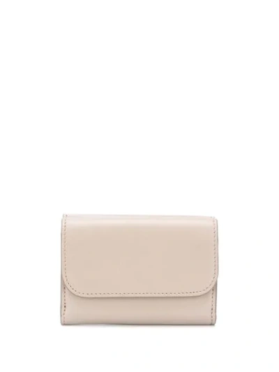 Shop Chloé Mini C Tri-fold Wallet In Grey