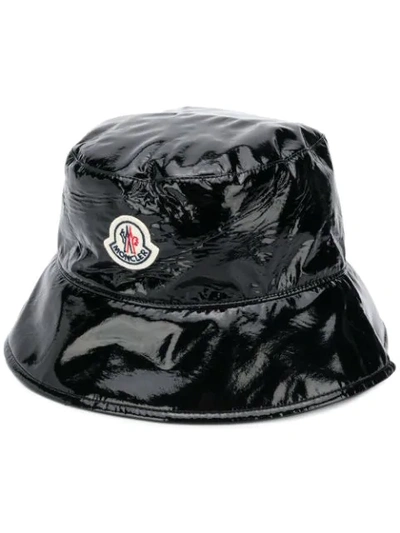 Shop Moncler Varnished Bucket Hat In Black