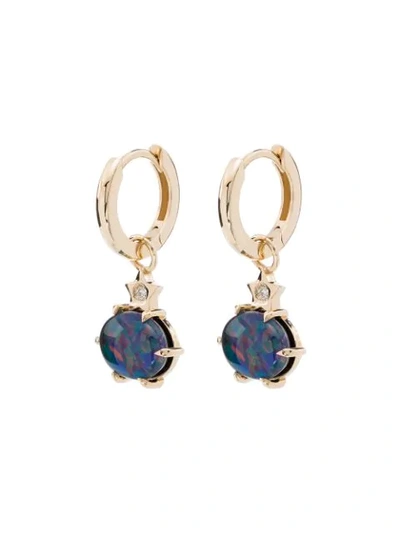 Shop Andrea Fohrman 14kt Yellow Gold, Opal And Diamond Drops Earrings
