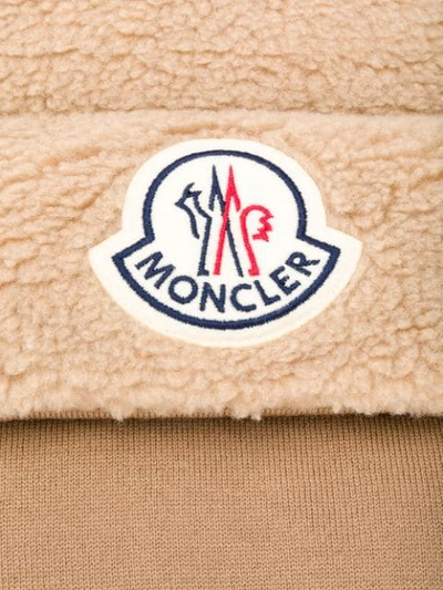 Shop Moncler Quilted Virgin Wool Scarf In Neutrals
