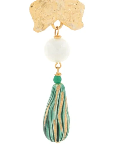 Pre-owned Saint Laurent 1990s Butterfly Earrings In Gold