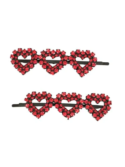 Shop Ashley Williams Heart Appliqué Hair Pin In Red
