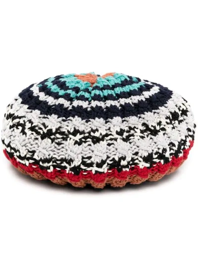 Shop Missoni Chunky Knit Wool Beret In Black