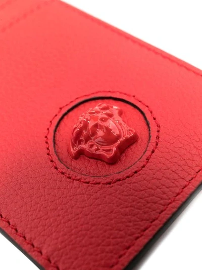 Versace Medusa Head Lanyard Cardholder In Red 