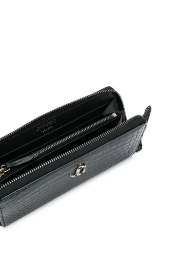 Shop Jimmy Choo Pippa Embossed Wallet In Black