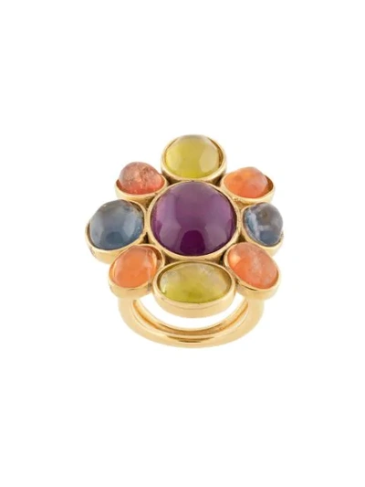 Shop Goossens Cocktail Cabochons Ring In Gold