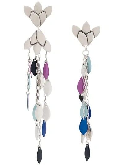 Shop Isabel Marant Multi-pendant Drop Earrings In Silver