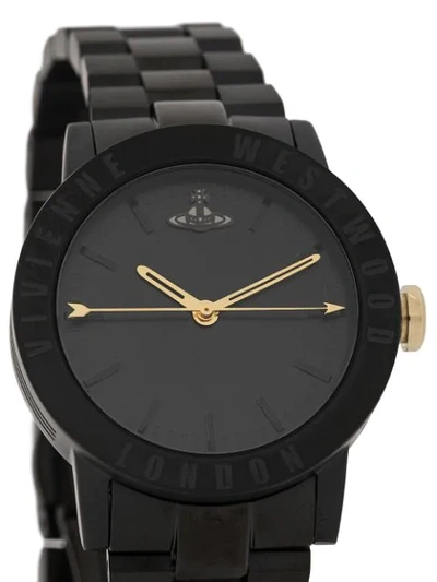 Shop Vivienne Westwood Warwick 35mm Watch In Black