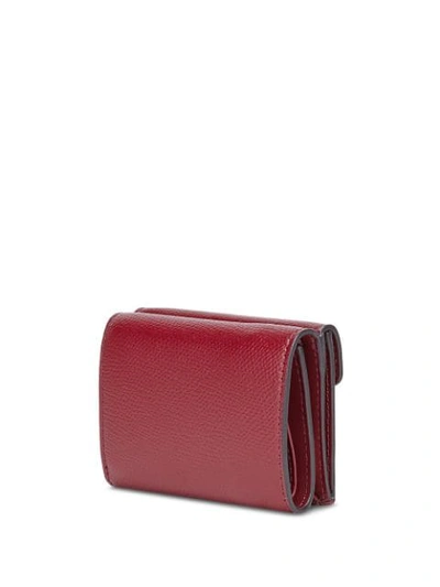 Shop Fendi Micro Trifold Wallet In Red