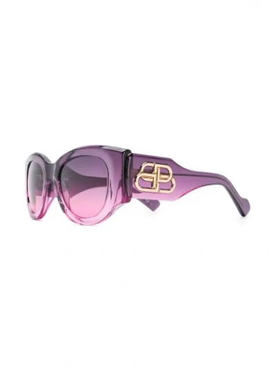 Shop Balenciaga Paris Cat-eye Sunglasses In Purple