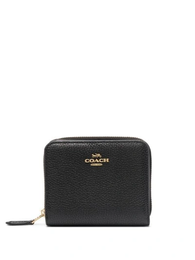 Shop Coach Pebbled-effect Leather Wallet In Black