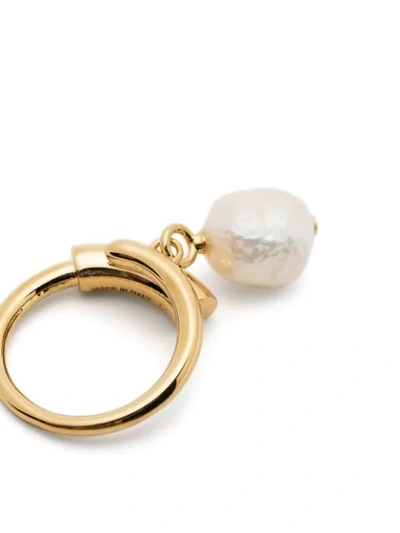 Shop Chloé Drop Pearl Ring In Gold