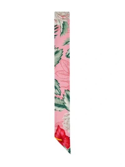 Shop Gucci Floral-print Scarf In Pink