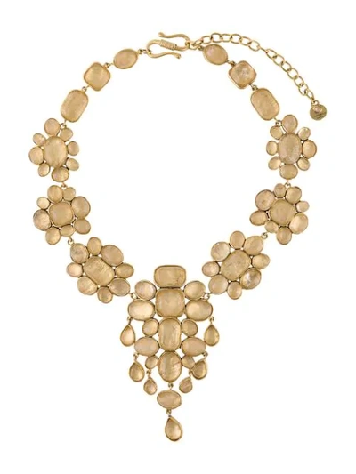 Shop Goossens Cocktail Cabochons Necklace In Gold