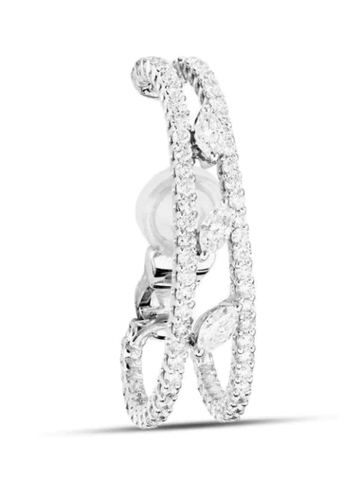 Yeprem 18kt White Gold Diamond Inside Hoop Earrings In White