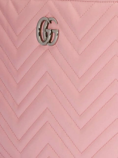 Shop Gucci Gg Marmont Clutch In Pink