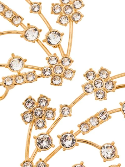 Shop Panconesi Crystal-embellished Floral Earrings In Gold