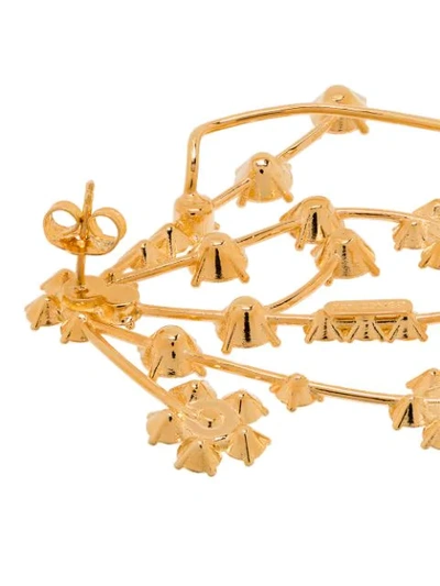 Shop Panconesi Crystal-embellished Floral Earrings In Gold