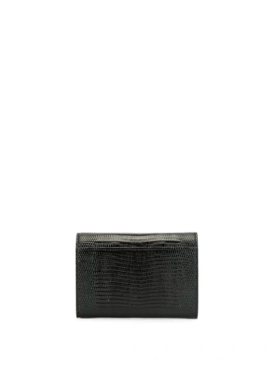 Shop Dolce & Gabbana Embossed Snakeskin-effect Wallet In Black
