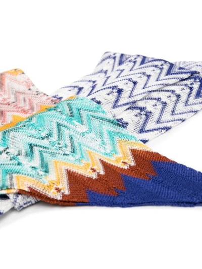 Shop Missoni Bow Embroidered Headband In Blue