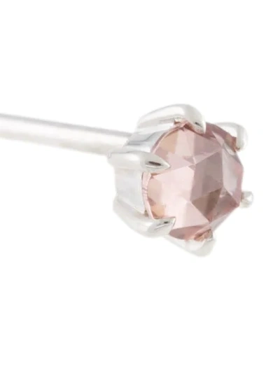 Shop Natalie Marie Tiny Rose Cut Stud Earrings In Silver