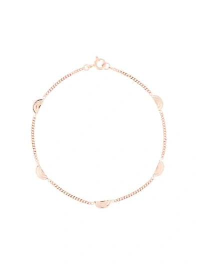 Shop Natalie Marie 9kt Rose Gold Ochre Tile Charm Bracelet In Metallic