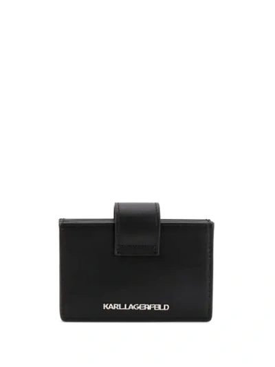 Shop Karl Lagerfeld Enamelled Karl Wallet In Black