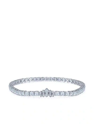 Shop Kwiat 18kt White Gold Riviera Diamond Bracelet In Silver
